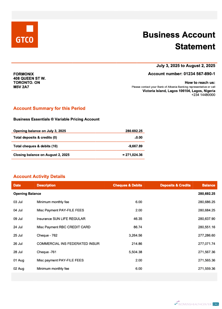 Download Nigeria Guaranty Trust Bank Plc. corporate statement Word and PDF template Photoshop template